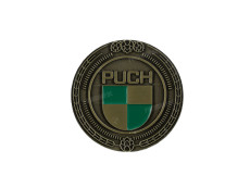 Badge / emblem Puch logo Gold with enamel 47mm RealMetal